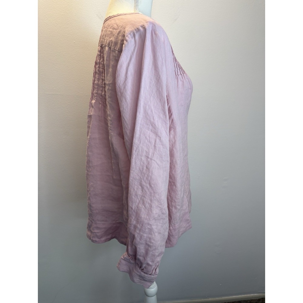 Cato Tunic Top Size XL Pink Relaxed Fit Pintuck 100% Ramie Coastal‎ Beach Boxy - Picture 5 of 11